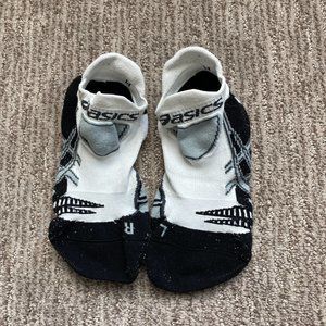 Men's Medium 6-8 Asics Kayano Lightweight No Show Tab Socks White Black